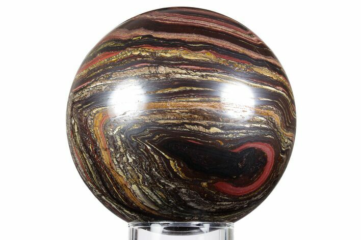 Polished Tiger Iron Stromatolite Sphere - Billion Years #348920